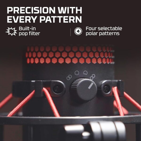 HyperX HX-MICQC-BK QuadCast - Full Standalone Microphone for Streamers, Content Creators and Gamers Black