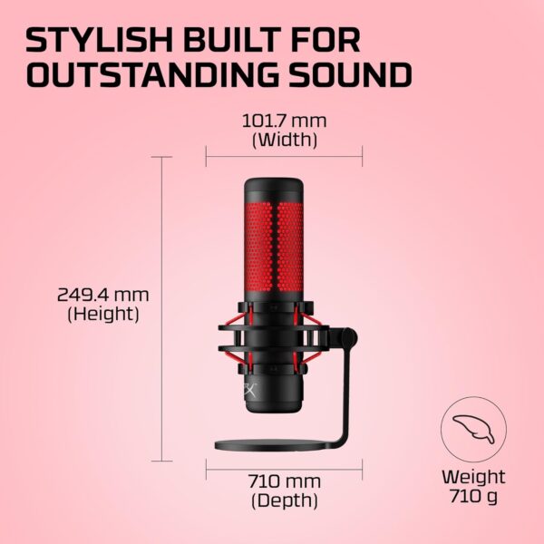 HyperX HX-MICQC-BK QuadCast - Full Standalone Microphone for Streamers, Content Creators and Gamers Black