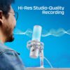HyperX Quadcast 2 Frost USB Microphone for Gaming, Streaming, Podcasting, Onboard Control, LED Lighting, Detachable Shock Mount