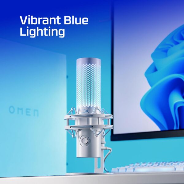HyperX Quadcast 2 Frost USB Microphone for Gaming, Streaming, Podcasting, Onboard Control, LED Lighting, Detachable Shock Mount