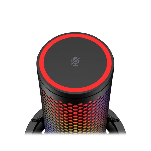 HyperX QuadCast 2 S - USB Microphone, with RGB Lighting, Streaming and Podcasting, with Built-in Controls, LED Lighting, Detachable Shock Mount, PC, Mac, USB-C - Black
