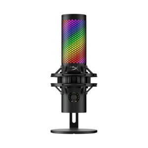 HyperX QuadCast 2 S - USB Microphone, with RGB Lighting, Streaming and Podcasting, with Built-in Controls, LED Lighting, Detachable Shock Mount, PC, Mac, USB-C - Black