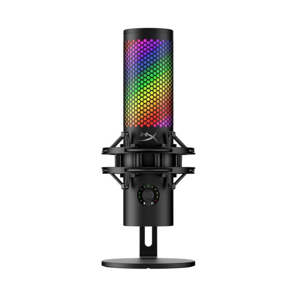 HyperX QuadCast 2 S - USB Microphone, with RGB Lighting, Streaming and Podcasting, with Built-in Controls, LED Lighting, Detachable Shock Mount, PC, Mac, USB-C - Black