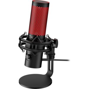 HyperX QuadCast 2, USB Microphone for Gaming, Streaming and Podcasting, Tip to Mute Switch Sensor, LED Lighting, 24-bit/96 kHz Recordings, 4 Directional Characteristics, Mute...