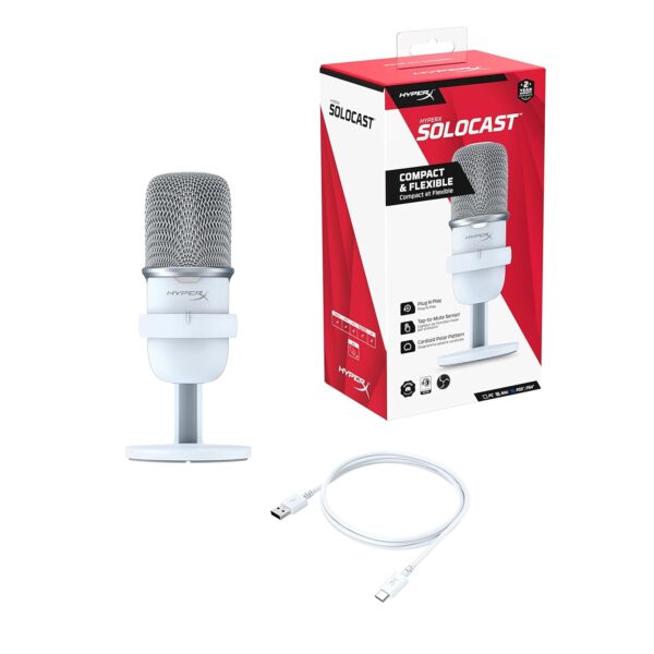 HyperX SoloCast - USB Capacitor Gaming Microphone, for PC, PS5, PS4 and Mac, Tap to Mute Sensor, Cardioid Polar Pattern, Gaming, Streaming, Podcasts, Twitch, YouTube, Discord