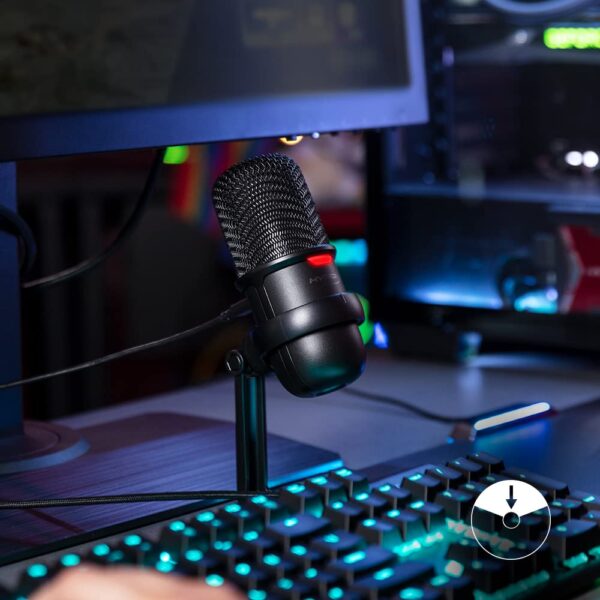 HyperX SoloCast USB Condenser Microphone for Gaming, PC, PS4 and Mac, One Touch Mute Sensor, Cardioid Polar Pattern, Gaming, Streaming, Podcasts, Twitch, YouTube, Discord