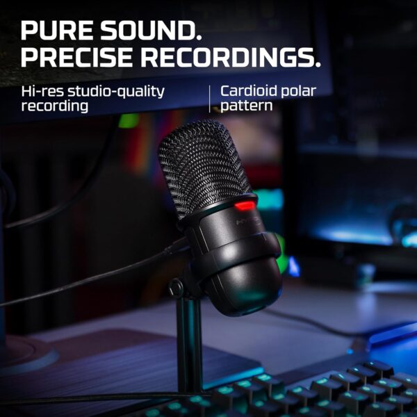 HyperX SoloCast USB Condenser Microphone for Gaming, PC, PS4 and Mac, One Touch Mute Sensor, Cardioid Polar Pattern, Gaming, Streaming, Podcasts, Twitch, YouTube, Discord
