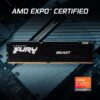 Kingston FURY Beast Zwart DDR5 32GB (2x16GB) 6000MT/s CL30 DIMM Desktop Gaming Geheugen Set van 2 AMD EXPO en Intel XMP - KF560C30BBEK2-32