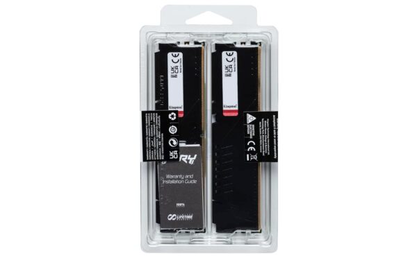 Kingston FURY Beast Zwart DDR5 32GB (2x16GB) 6400MT/s CL32 DIMM Desktop Gaming Geheugen Set van 2 Intel XMP - KF564C32BBK2-32