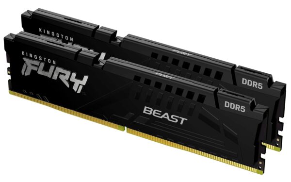 Kingston FURY Beast Zwart DDR5 32GB (2x16GB) 6400MT/s CL32 DIMM Desktop Gaming Geheugen Set van 2 Intel XMP - KF564C32BBK2-32
