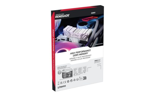 Kingston FURY Renegade DDR5 Zilber/Wit XMP 32GB (2x16GB) 7600MT/s CL38 DIMM Gaming Desktopgeheugen Set van 2 - KF576C38RWK2-32 Kingston FURY Renegade DDR5 Zilber/Wit XMP 32GB (2x16GB) 7600MT/s CL38 DIMM Gaming Desktopgeheugen Set van 2 - KF576C38RWK2-32