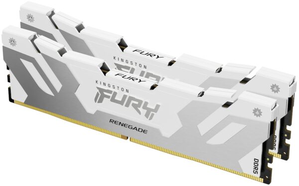 Kingston FURY Renegade DDR5 Zilber/Wit XMP 32GB (2x16GB) 7600MT/s CL38 DIMM Gaming Desktopgeheugen Set van 2 - KF576C38RWK2-32 Kingston FURY Renegade DDR5 Zilber/Wit XMP 32GB (2x16GB) 7600MT/s CL38 DIMM Gaming Desktopgeheugen Set van 2 - KF576C38RWK2-32