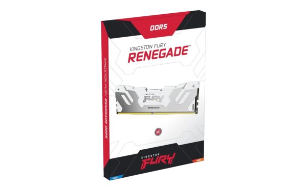 Kingston FURY Renegade DDR5 Zilber/Wit XMP 48GB 8400MT/s CL40 CUDIMM Gaming Desktopgeheugen (Set van 2) - KF584CU40RWK2-48 Kingston FURY Renegade DDR5 Zilber/Wit XMP 48GB 8400MT/s CL40 CUDIMM Gaming Desktopgeheugen (Set van 2) - KF584CU40RWK2-48