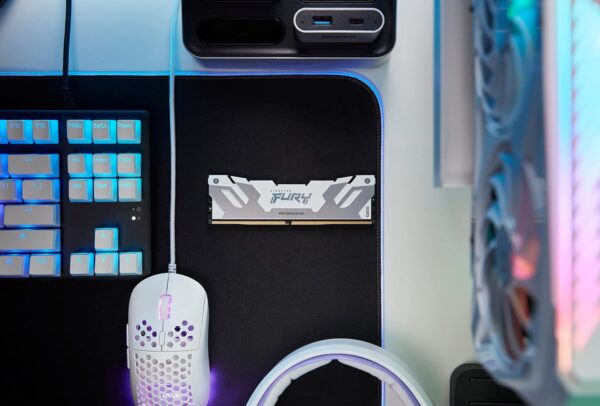 Kingston FURY Renegade DDR5 Zilber/Wit XMP 48GB 8400MT/s CL40 CUDIMM Gaming Desktopgeheugen (Set van 2) - KF584CU40RWK2-48 Kingston FURY Renegade DDR5 Zilber/Wit XMP 48GB 8400MT/s CL40 CUDIMM Gaming Desktopgeheugen (Set van 2) - KF584CU40RWK2-48