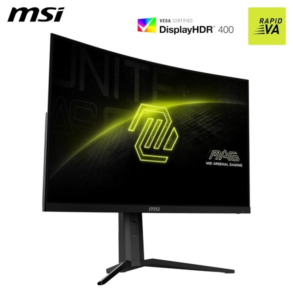 MAG 321CUPDFDE 32 inch UHD gaming-monitor met gebogen voorkant - 1500R 3840 x 2160 Rapid VA Panel, Dual Mode/0,5 ms (GtG, min.), Adaptive Sync-DP 1.4a, HDMI 2.1 CEC, USB Type-C...