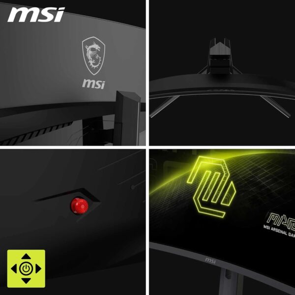 MAG 321CUPDFDE 32 inch UHD gaming-monitor met gebogen voorkant - 1500R 3840 x 2160 Rapid VA Panel, Dual Mode/0,5 ms (GtG, min.), Adaptive Sync-DP 1.4a, HDMI 2.1 CEC, USB Type-C...
