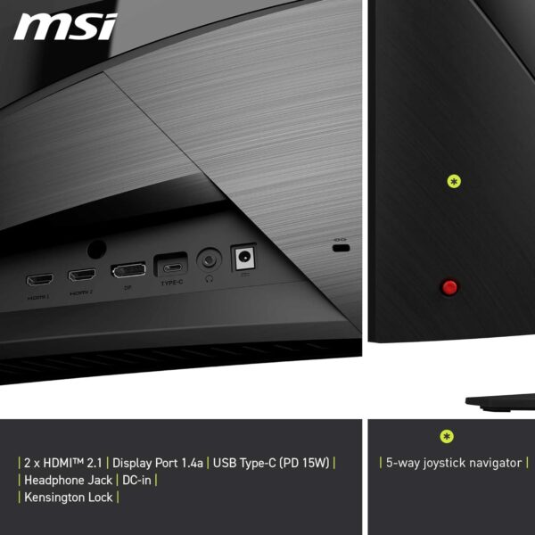 MAG 321CUPDFDE 32 inch UHD gaming-monitor met gebogen voorkant - 1500R 3840 x 2160 Rapid VA Panel, Dual Mode/0,5 ms (GtG, min.), Adaptive Sync-DP 1.4a, HDMI 2.1 CEC, USB Type-C...
