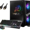 MSI Codex R Gaming Desktop 2021 Premium Computer, Intel Core i7-10700 2,9 GHz, NVIDIA GeForce RTX 3060, WLAN, Bluetooth, USB-C, HDMI, RJ-45, Windows 10, VAATE HDMI-kabel (16 GB...