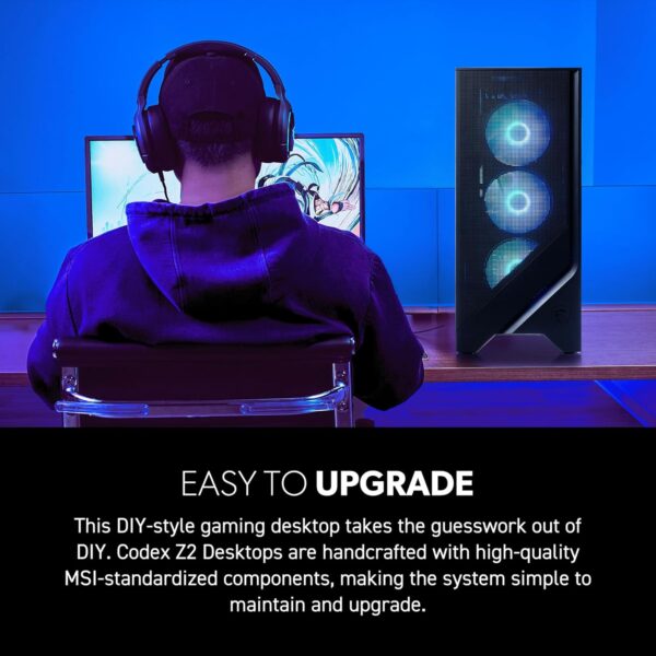 MSI Codex Z2 Gaming Desktop: AMD R7-8700F, GeForce RTX 5070, 32GB DDR5, 2TB m.2 NVMe SSD, USB Type-C, VR-Ready, Windows 11 Homepage: A8NVP-436US