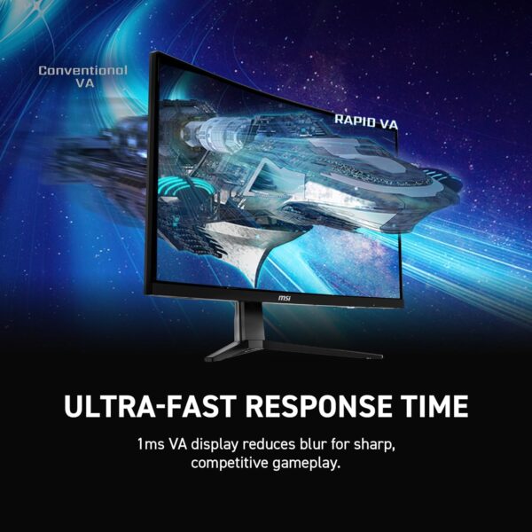MSI G27C3F Gebogen Gaming Monitor Full HD Anti-Glare 1ms 1920 x 1080 180Hz, vernieuwingsfrequentieresolutie, 27 inch, zwart