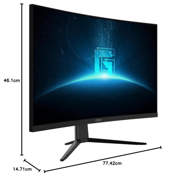 MSI G27C3F Gebogen Gaming Monitor Full HD Anti-Glare 1ms 1920 x 1080 180Hz, vernieuwingsfrequentieresolutie, 27 inch, zwart
