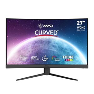MSI G27CQ4DE E2 27 inch (69cm) Gaming Monitor, WQHD (2560x1440), Curve 1500R, 170Hz, 1ms, VA, HDR Ready, FreeSync Premium, HDMI 2.0b, zwart