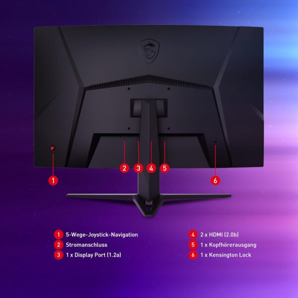 MSI G27CQ4DE E2 27 inch (69cm) Gaming Monitor, WQHD (2560x1440), Curve 1500R, 170Hz, 1ms, VA, HDR Ready, FreeSync Premium, HDMI 2.0b, zwart