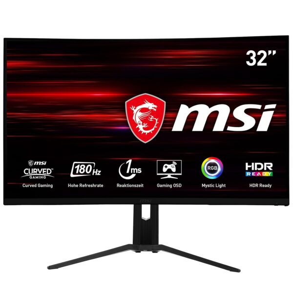 MSI G27CQ4DE E2 27 inch (69cm) Gaming Monitor, WQHD (2560x1440), Curve 1500R, 170Hz, 1ms, VA, HDR Ready, FreeSync Premium, HDMI 2.0b, zwart