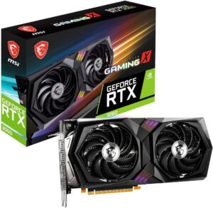 MSI Gaming GeForce RTX 3060 12 GB 15 Gbps GDRR6 192-bit HDMI/DP PCIe 4 Twin-Frozr Torx-ventilatorversterker RGB OC grafische kaart (RTX 3060 Gaming X 12G)