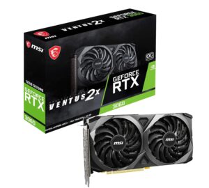MSI GeForce RTX 3060 VENTUS 2X 12G OC Gaming Videokaart - RTX 3060, TORX Fan 3.0, 12 GB GDDR6, 192 Bit, PCI Express Gen 4, DisplayPort v1.4a, HDMI 2.1, Zero Frozr,...