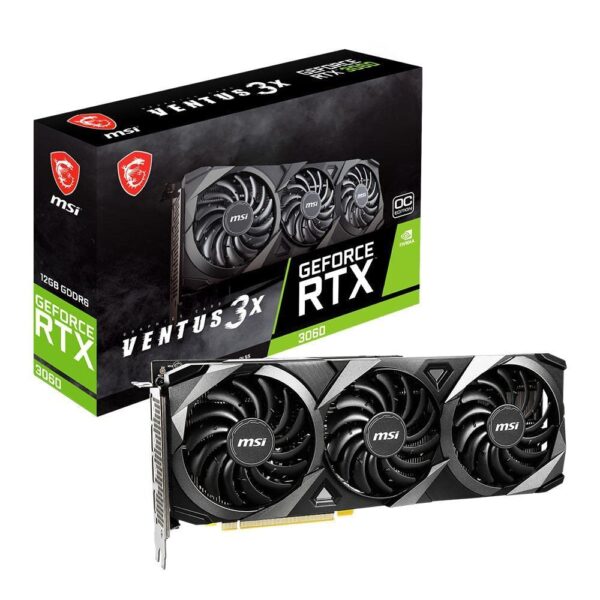 MSI GeForce RTX 3060 VENTUS 2X 12G OC Gaming Videokaart - RTX 3060, TORX Fan 3.0, 12 GB GDDR6, 192 Bit, PCI Express Gen 4, DisplayPort v1.4a, HDMI 2.1, Zero Frozr,...