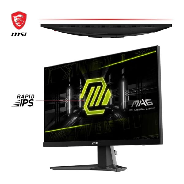 MSI MAG 256F Gaming Monitor 24,5 inch FHD - Rapid IPS-paneel 1920 x 1080, 180 Hz / 1ms GTG, gamut sRGB 127%, frameloos design, HDR Ready - DisplayPort 1.2a, HDMI™ CEC