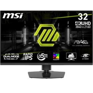 MSI MAG 322URDF E16 Gaming Monitor 32" 4K UHD 3840x2160 Rapid IPS 0,5ms DisplayHDR 400 Oogbescherming AI Vision Dual-Mode HDMI 2.1 DP 1.4a Verstelbare ondersteuning...