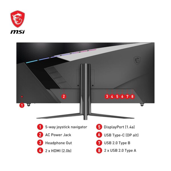 MSI MAG401QR, 40 Inch Gaming Monitor, UWQHD 3440x1440 resolutie, IPS-paneel, 1ms reactietijd