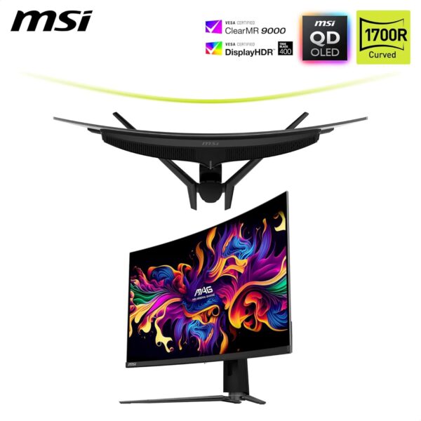 MSI MPG 321CUP QD-OLED Gaming Monitor 32 inch 4K UHD - 1700R, Quantum Dot OLED 3840 x 1080, 165 Hz/0,03 ms, DisplayHDR True Black 400, G-Sync, HDMI 2.1, DP 1.4a, USB Type-C (PD...