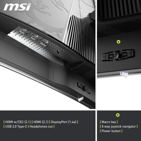 MSI MPG 321CUP QD-OLED Gaming Monitor 32 inch 4K UHD - 1700R, Quantum Dot OLED 3840 x 1080, 165 Hz/0,03 ms, DisplayHDR True Black 400, G-Sync, HDMI 2.1, DP 1.4a, USB Type-C (PD...