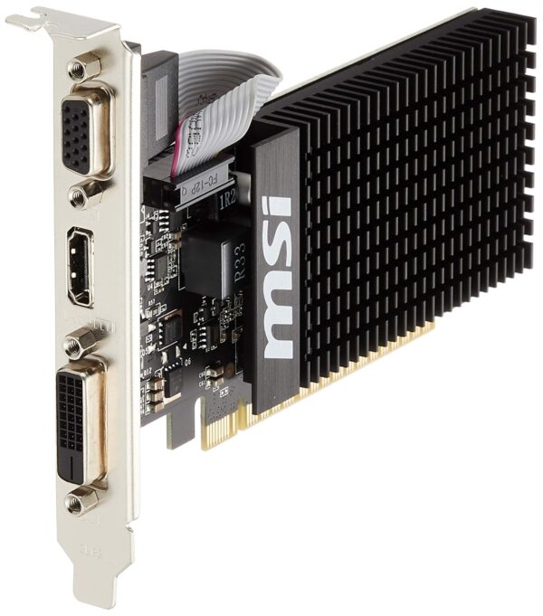 Msi NVIDIA GeForce GT 710 2GD3H Lp Nvidia Geforce Hdmi Dvi-D D-Sub Grafische Kaart, Pci Express 2.0 X16, 2048Mb Ddr3, 64 Bit, Zwart