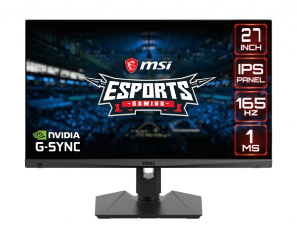MSI Optix MAG274R2DE - 27 inch Esports Gaming Monitor, FHD 1920x1080, 165 Hz, 1ms, IPS, G-Sync Compatible, HDR, Mystic Light, 9S6-3CA7BA-037, zwart