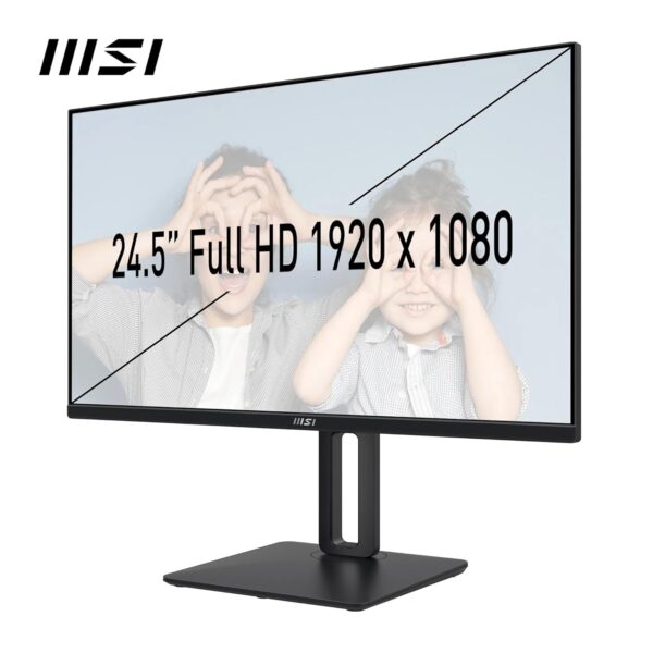 MSI PRO MP251P 24,5 inch Full HD kantoormonitor IPS 1920 x 1080 100Hz oogscherm ingebouwde luidspreker 4 posities HDMI 1.4b D-Sub (VGA)