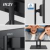 MSI PRO MP251P 24,5 inch Full HD kantoormonitor IPS 1920 x 1080 100Hz oogscherm ingebouwde luidspreker 4 posities HDMI 1.4b D-Sub (VGA)