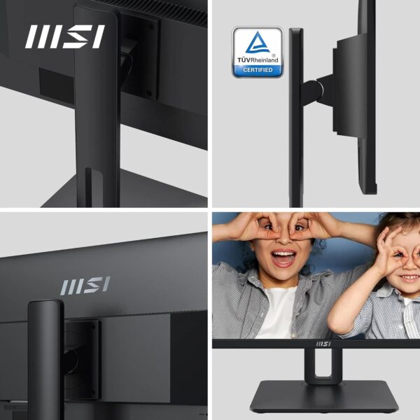 MSI PRO MP251P 24,5 inch Full HD kantoormonitor IPS 1920 x 1080 100Hz oogscherm ingebouwde luidspreker 4 posities HDMI 1.4b D-Sub (VGA)