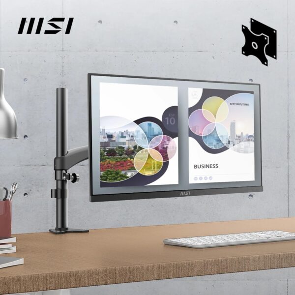 MSI PRO MP251P 24,5 inch Full HD kantoormonitor IPS 1920 x 1080 100Hz oogscherm ingebouwde luidspreker 4 posities HDMI 1.4b D-Sub (VGA)