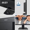 MSI PRO MP275 27 inch Full HD kantoormonitor - 1920 x 1080 IPS-paneel, 100 Hz, oogvriendelijk scherm, ingebouwde luidsprekers, kantelbaar - HDMI 1.4b, D-Sub (VGA)