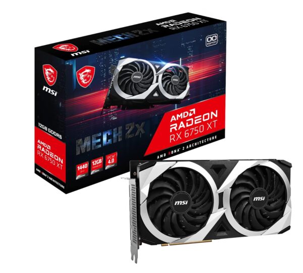 MSI Radeon RX 6750 XT GAMING X TRIO 12G grafische kaart - AMD RX 6750 XT, GPU 2554/2623 MHz, 12000 MB DDR6 geheugen, geheugensnelheid 18000 MHz, Memory Bus 192bit