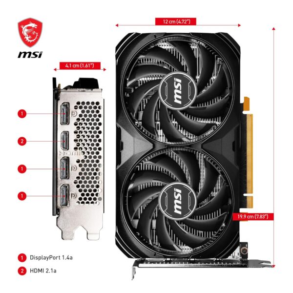 MSI V516-004R GeForce RTX 4060 VENTUS 2X ZWART 8G OC