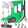 Neewer 2, 6m x 3m Background Support System and 800W 5500K Umbrellas, Softbox, Continuous Light Set for Photo Studio, Products Portrait and Video Photography