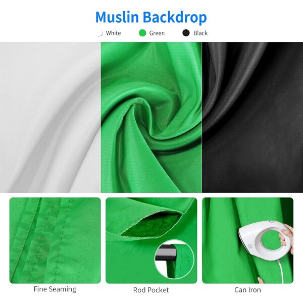 Neewer 2, 6m x 3m Background Support System and 800W 5500K Umbrellas, Softbox, Continuous Light Set for Photo Studio, Products Portrait and Video Photography