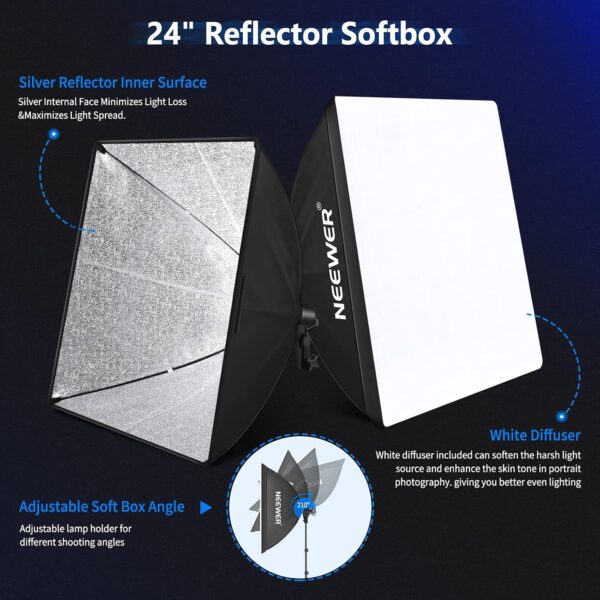 Neewer 2, 6m x 3m Background Support System and 800W 5500K Umbrellas, Softbox, Continuous Light Set for Photo Studio, Products Portrait and Video Photography