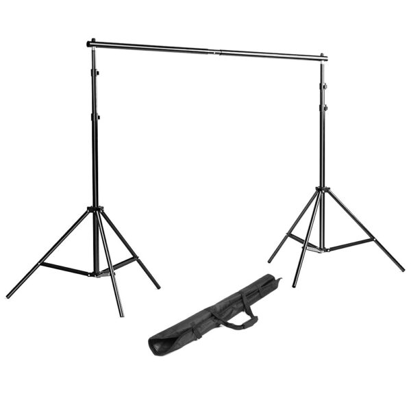 Neewer 2 x 2 m Background Support System with 1.8 x 2.8m Background Fabric (White/Black/Green) and 3 Pack Spring Clips for Photo Studio, Portrait, Product Video Photography