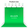 Neewer 3x3.6m Green Chromakey Fiber Background Screen for Photo Video Studio, 4 Pieces Background Clips Included, Ideal for Portraits and Product Shooting
